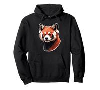 Illustration de tête Panda Roux stylisée Sweat à Capuche