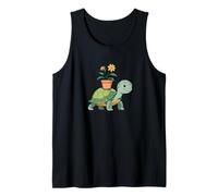 Illustration de Tortue dans Un Jardin Printemps Doux Débardeur