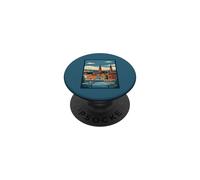 Illustration de Voyage Vintage Copenhague Danemark Nyhavn Harbor PopSockets PopGrip Adhésif