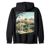 Illustration de Voyage Vintage d'Athènes Grèce Acropole Ancienne Ruines Sweat à Capuche