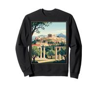 Illustration de Voyage Vintage d'Athènes Grèce Acropole Ancienne Ruines Sweatshirt