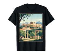 Illustration de Voyage Vintage d'Athènes Grèce Acropole Ancienne Ruines T-Shirt