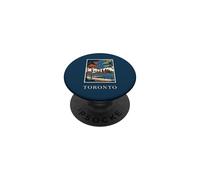 Illustration de Voyage Vintage Toronto Canada Skyline CN Tower PopSockets PopGrip Adhésif