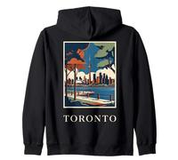 Illustration de Voyage Vintage Toronto Canada Skyline CN Tower Sweat à Capuche