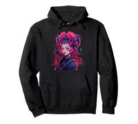 Illustration d'écouteurs futuristes Cyberpunk Woman Sweat à Capuche