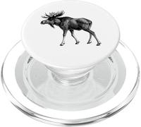 Illustration d'élan Vintage imprimée PopSockets PopGrip pour MagSafe