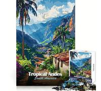 Illustration des Andes Tropicales d'Amérique du Sud Puzzle de 1000 pièces pour Adultes Stimule la mémoire, apaise l'esprit, ludique, Solide et Facile à emboîter Idée Cadeau de Noël (38x26cm)