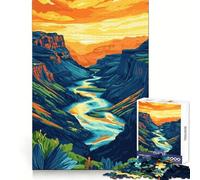 Illustration des Canyons de l'Oregon Puzzle de 1000 pièces pour Adolescents Développe la logique et Le Plaisir Découpe Nette Idée Cadeau (38x26cm)