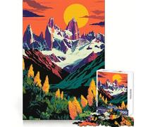 Illustration des Montagnes de Patagonie,Argentine Puzzle de 1000 pièces pour Adolescents,idéal pour stimuler la mémoire,se détendre et s'amuser (38x26cm)