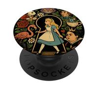 Illustration des Personnages d'Alice au Pays des Merveilles Lewis Carroll PopSockets PopGrip Adhésif