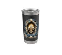Illustration d'héraldique nautique en coquillage Fleur de Lis Gobelet isotherme en acier inoxydable double paroi