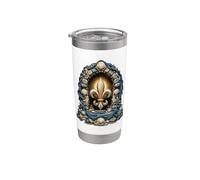 Illustration d'héraldique nautique en coquillage Fleur de Lis Gobelet isotherme en acier inoxydable double paroi
