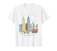 Illustration d'horizon de la Ville de New York Souvenir d'art Urbain pour Enfants T-Shirt