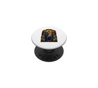 Illustration d'icône catholique médiévale de Marie et de l'enfant Anges PopSockets PopGrip Adhésif