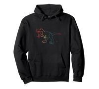 Illustration Dinosaure Arc-en-Ciel Couleurs Tyrannosaure Rex Sweat à Capuche