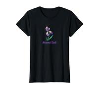 Illustration d'iris Violet Debout T-Shirt Graphique avec Valeur, Femme, Noir, S