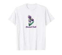 Illustration d'iris Violet Debout T-Shirt Graphique avec Valeur, Homme, Blanc, L