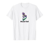 Illustration d'iris Violet Debout T-Shirt Graphique avec Valeur, Homme, Blanc, S