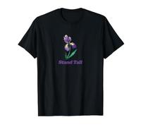 Illustration d'iris Violet Debout T-Shirt Graphique avec Valeur, Homme, Noir, L