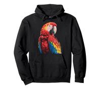 Illustration d'oiseau Tropical Ara écarlate coloré Sweat à Capuche
