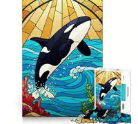 Illustration d'orque en vitrail, Puzzle de 1000 pièces pour Adultes, Jeu Stimulant l'esprit, Jeu d'intérieur, pièce d'art aux découpes précises (50x75cm)