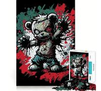 Illustration d'ours Zombie Puzzle de 1000 pièces pour Adultes Jeu de mémoire et de Concentration Ajustement Parfait Format Compact Idéal pour des Moments de Jeu en Famille (38x26cm)