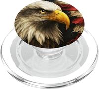 Illustration Drapeau américain Aigle - Symbole de Design réaliste féroce PopSockets PopGrip pour MagSafe