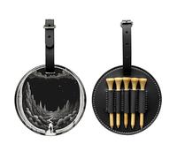 Illustration Dream Core Sac de rangement pour tee de golf imprimé noir - pour homme uniquement, matériau PU durable, facile à transporter, améliore l'expérience de golf