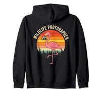 Illustration drôle de Photographe de Faune Flamant Rose Sweat à Capuche