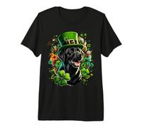Illustration du Chien Labrador Retriever Noir St Patrick T-Shirt Haut de Gamme