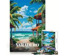 Illustration du Complexe balnéaire de Varadero à Cuba Puzzle de 1000 pièces pour Adultes Améliore la mémoire Passe-Temps agréable Découpe précise Cadeau attentionné (38x52cm)