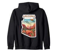 Illustration du Coucher de Soleil en Arizona avec Cactus Sweat à Capuche