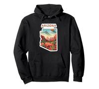 Illustration du Coucher de Soleil en Arizona avec Cactus Sweat à Capuche