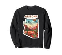 Illustration du Coucher de Soleil en Arizona avec Cactus Sweatshirt