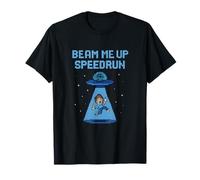Illustration du Jeu Beam Me Up Speedrun UFO Alien Pixel T-Shirt