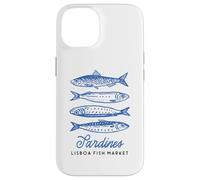 Illustration du marché aux Poissons Vintage aux Sardines de Lisbonne, Portugal Coque pour iPhone 14