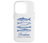 Illustration du marché aux Poissons Vintage aux Sardines de Lisbonne, Portugal Coque pour iPhone 14 Pro