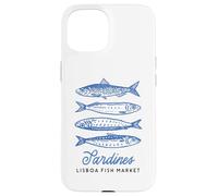 Illustration du marché aux Poissons Vintage aux Sardines de Lisbonne, Portugal Coque pour iPhone 15