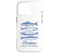 Illustration du marché aux Poissons Vintage aux Sardines de Lisbonne, Portugal Coque pour iPhone 16 Pro