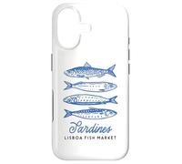 Illustration du marché aux Poissons Vintage aux Sardines de Lisbonne, Portugal Coque pour iPhone 17
