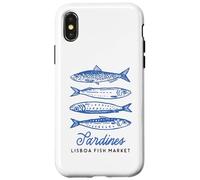 Illustration du marché aux Poissons Vintage aux Sardines de Lisbonne, Portugal Coque pour iPhone X/XS