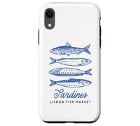 Illustration du marché aux Poissons Vintage aux Sardines de Lisbonne, Portugal Coque pour iPhone XR