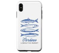 Illustration du marché aux Poissons Vintage aux Sardines de Lisbonne, Portugal Coque pour iPhone XS Max