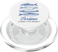 Illustration du marché aux Poissons Vintage aux Sardines de Lisbonne, Portugal PopSockets PopGrip pour MagSafe