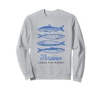 Illustration du marché aux Poissons Vintage aux Sardines de Lisbonne, Portugal Sweatshirt