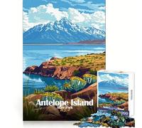 Illustration du Parc d'État d'Antelope Island Puzzle de 1000 pièces pour Adultes Stimule la cognition, apaise l'esprit, ludique et Solide Idée Cadeau de Noël (50x75cm)