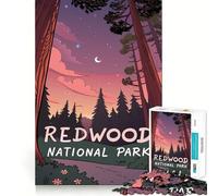 Illustration du Parc National de Redwood Puzzle de 1000 pièces pour Adultes Renforce la mémoire, soulage Le Stress, qualité supérieure, Surprise d'anniversaire (38x52cm)