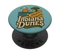 Illustration du Parc National des Dunes de l'Indiana PopSockets PopGrip Adhésif