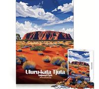 Illustration du Parc National d'Uluru-Kata Tjuta Puzzle de 1000 pièces pour Adultes Stimulant l'agilité cérébrale Relaxant et idéal pour Un Assemblage sécurisé et Chaleureux Cadeau de Noël (50x75cm)