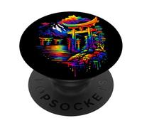 Illustration du sanctuaire Japonais Fuji de Torii Gate PopSockets PopGrip Adhésif